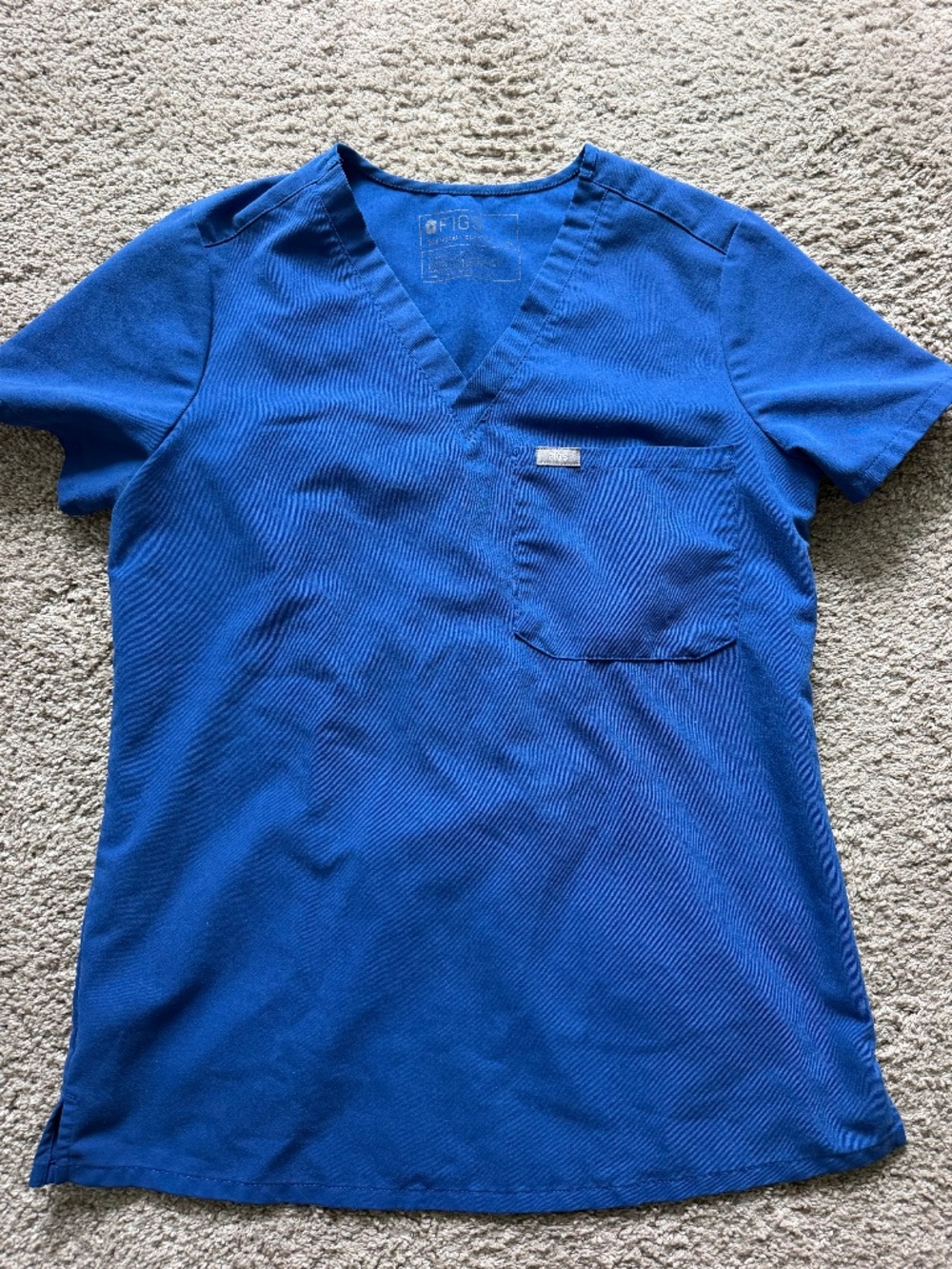 Figs 1 pocket Catrina scrub top blue XS